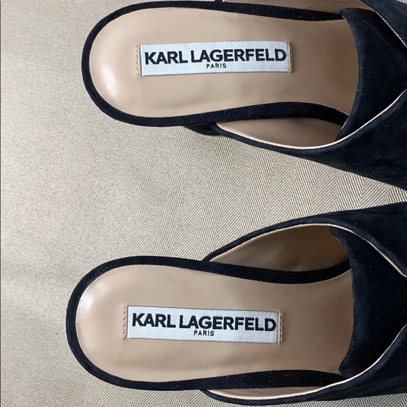 Karl Lagerfeld Norah Block Heel Suede Bow Mule - Picture 6 of 10